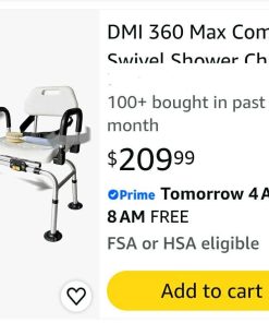 Alternative view of 360 Max Comfort Swivel Shower Chair & Transfer Bench, Extra-Wide 360lb Capacity, Non-Slip & Padded Arms
