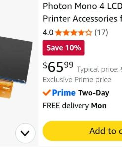 Alternative view of Photon Mono 4 LCD Screen, 3D Printer Accessories for Replacement