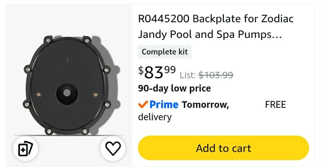 R0445200 Backplate for Zodiac Jandy Pool and Spa Pumps ePump, Stealth, PlusHP, Waterfall, MaxHP, Model JEP, SHPF/SHPM, PHPF/PHPM, SWF, MHPM - Image 2