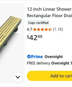 Alternative view of 12 Inch Linear Shower Drain Rectangular Floor Drain with Accessories