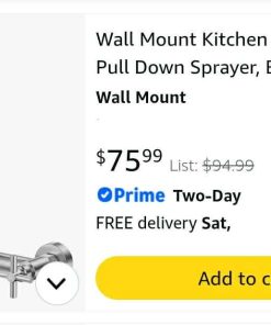 Alternative view of Wall Mount Kitchen Faucet with Pull Down Sprayer, Brushed Nickel
