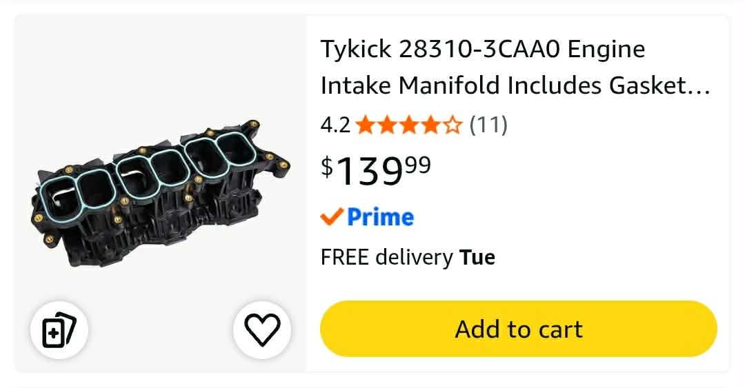 28310-3CAA0 Engine Intake Manifold Includes Gaskets for Hyundai & Kia - Image 2