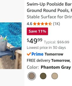 Alternative view of Swim-Up Poolside Bar for Above-Ground Round Pools, Phantom Gray