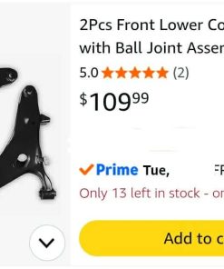Alternative view of 2Pcs Front Lower Control Arm with Ball Joint Assembly