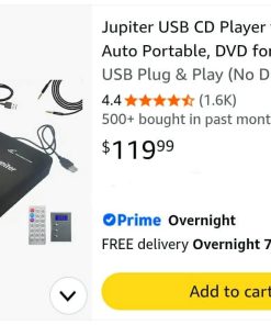 Alternative view of Jupiter USB CD Player for Car Auto Portable, DVD for PC, Support AUX
