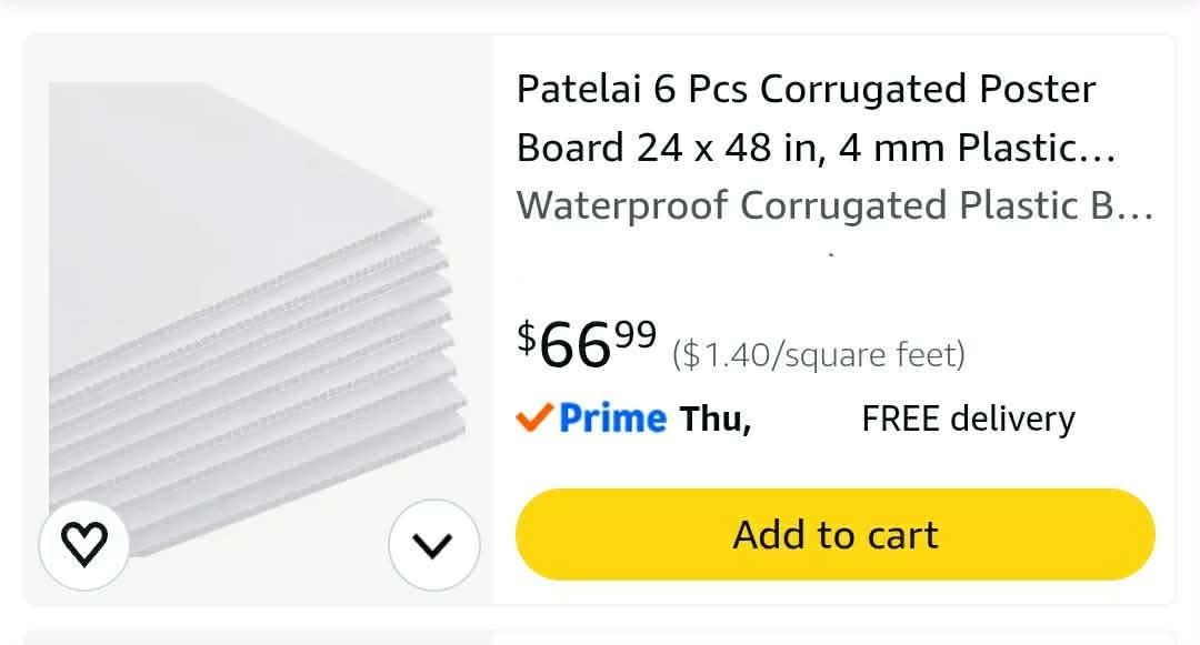 6 Pcs Corrugated Poster Board 24 x 48 in, 4 mm Plastic Sheet, White - Image 2