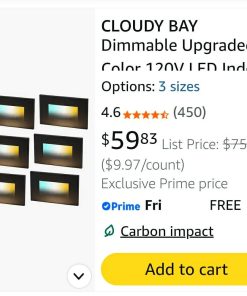 Alternative view of 6pk Dimmable Upgraded 3 Color 120V LED Indoor Outdoor Step Light
