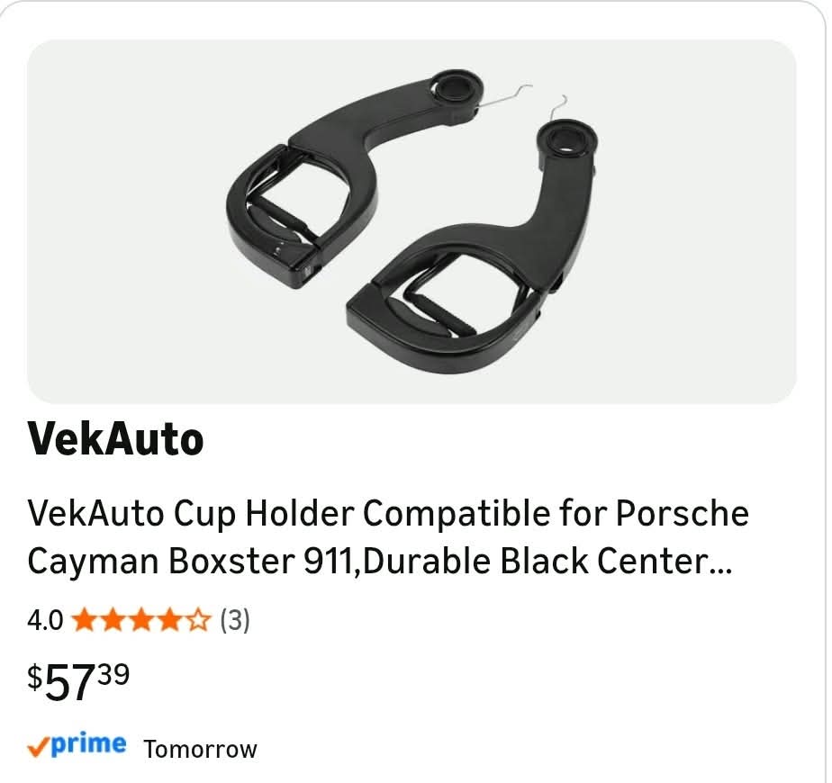 Cup Holder Compatible for Porsche Cayman Boxster 911,Durable Black Center Console Drinks Cup Holder - Image 2