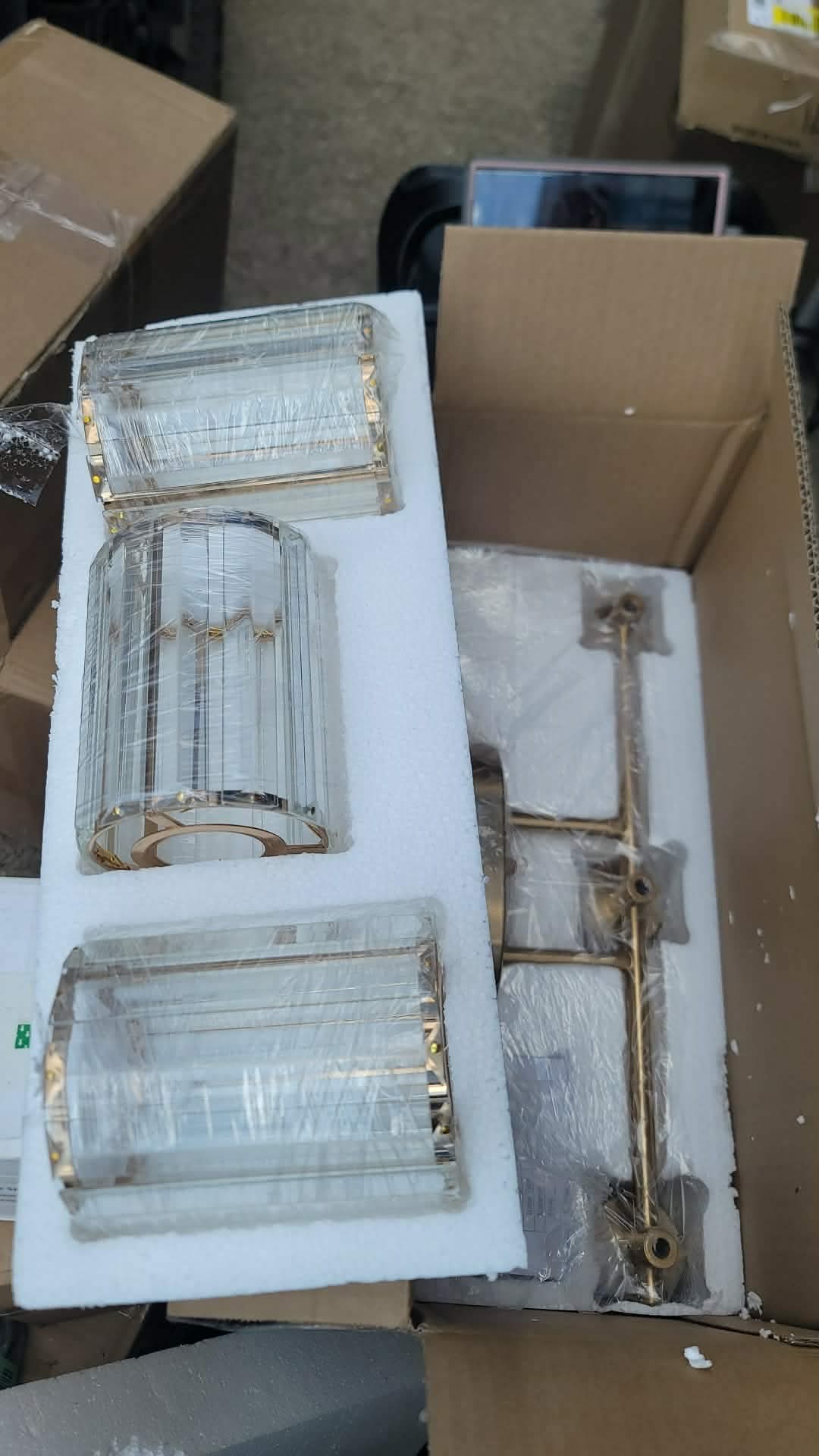3-Light Brushed Gold Bathroom Light Fixtures with Clear Shades, Vanity Lighting Fixtures - Image 14
