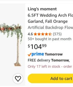 Alternative view of Ling's Moment 6.5FT Wedding Arch Flower Garland, Fall Orange