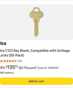 Alternative view of C123 Key Blank, Compatible with Schlage Locks (50-Pack)
