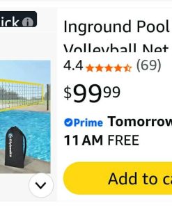 Alternative view of Base Free Swimming Pool Volleyball Net Set for Inground Pools