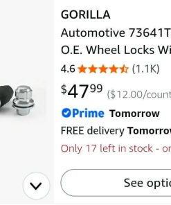 Alternative view of Gorilla Automotive 73641TXX Toyota O.E. Wheel Locks With Washer (14mm x 1.50 Thread Size), Chrome
