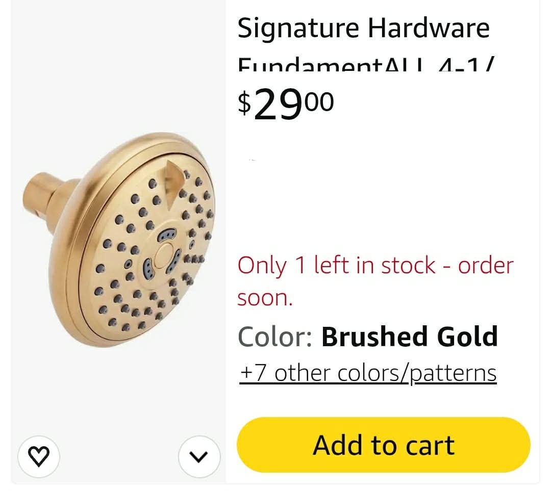 4-1/2" Round 1.75 GPM Shower Head, Brushed Gold - Image 2