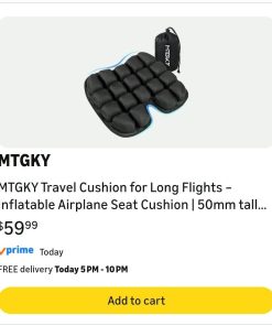 Alternative view of Travel Cushion for Long Flights – Inflatable Airplane Seat Cushion
