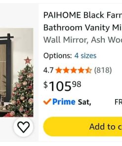 Alternative view of Black Farmhouse Bathroom Vanity Mirror 24" x 36"