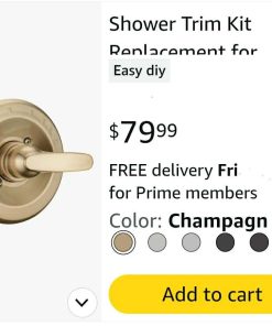Alternative view of Shower Trim Kit Replacement for 13/14 Series, Shower Cover Plate with Handle fit Champagne Gold, Shower Cover Plate with Handle (Valve& Catridge Not Inclued)