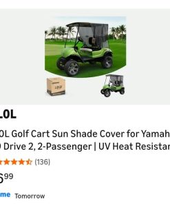 Alternative view of Golf Cart Sun Shade Cover for Yamaha G29 Drive 2, 2-Passenger