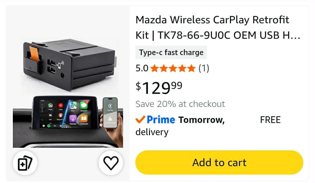 Mazda Wireless CarPlay Retrofit Kit | TK78-66-9U0C OEM USB Hub - Image 2