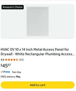 Alternative view of 10 x 14 Inch [Cut Out] Metal Wall Access Panel for Drywall - White HVAC Control Panel