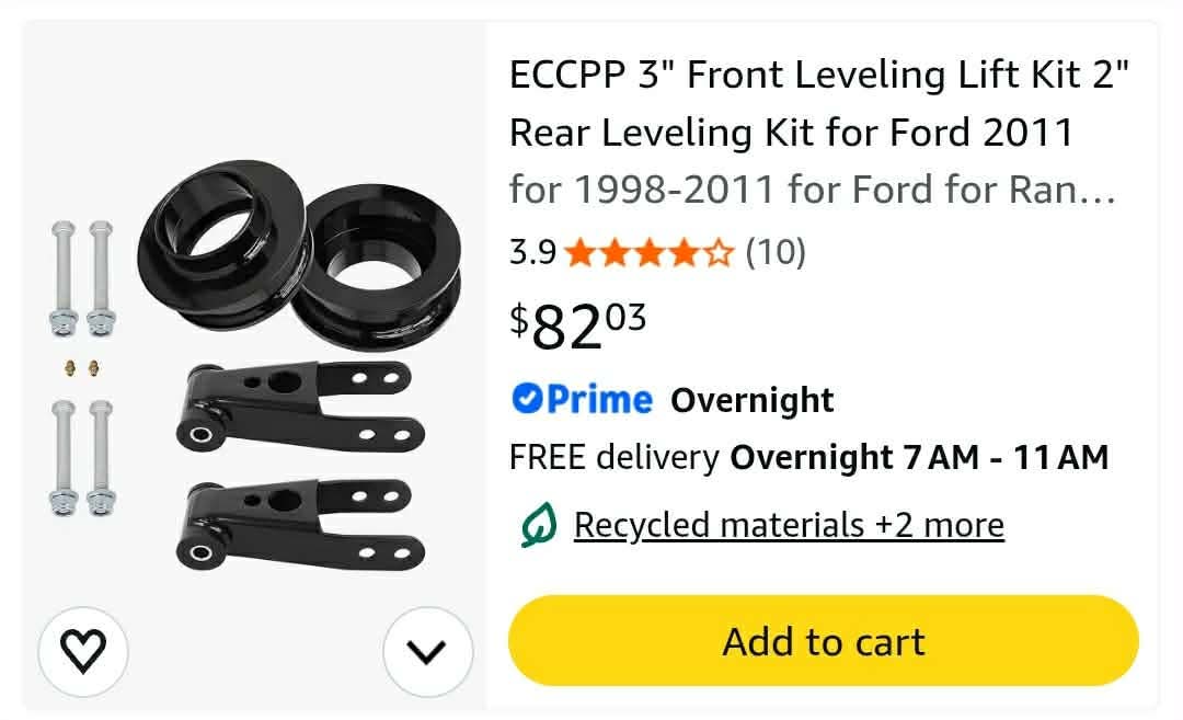 3" Front Leveling Lift Kit 2" Rear Leveling Kit for Ford - Image 2