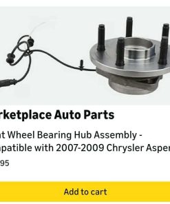 Front Wheel Bearing Hub Assembly - Compatible with 2007-2009 Chrysler Aspen