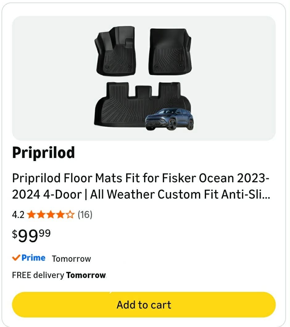 Floor Mats Fit for Fisker Ocean 2023-2024 4-Door - Image 2