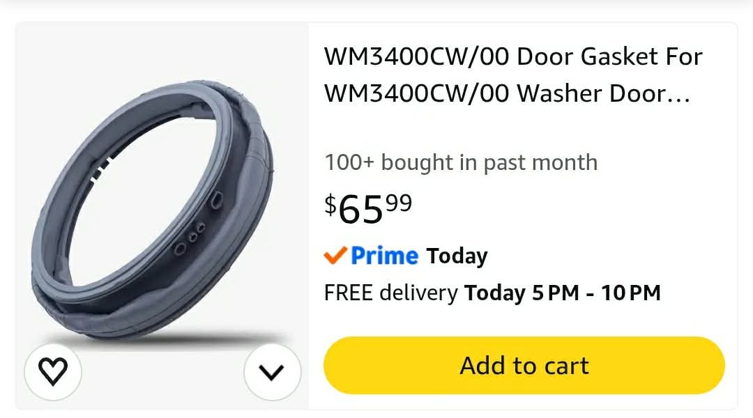 WM3400CW/00 Door Gasket For WM3400CW/00 Washer Door Boot WM3700HWA/03 WM3600HWA/00/03 MDS65736915 Door Gasket Seal Parts,Front Load Washer Door Seal Replaces 4964148, EAP12748962 - Image 2