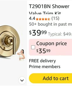 Alternative view of Shower Valve Trim Kit Compatible with Moen, Gold