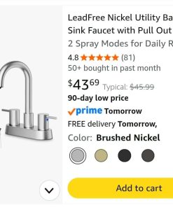 Alternative view of Lead Free Nickel Utility Bathroom Sink Faucet with Pull Out Sprayer