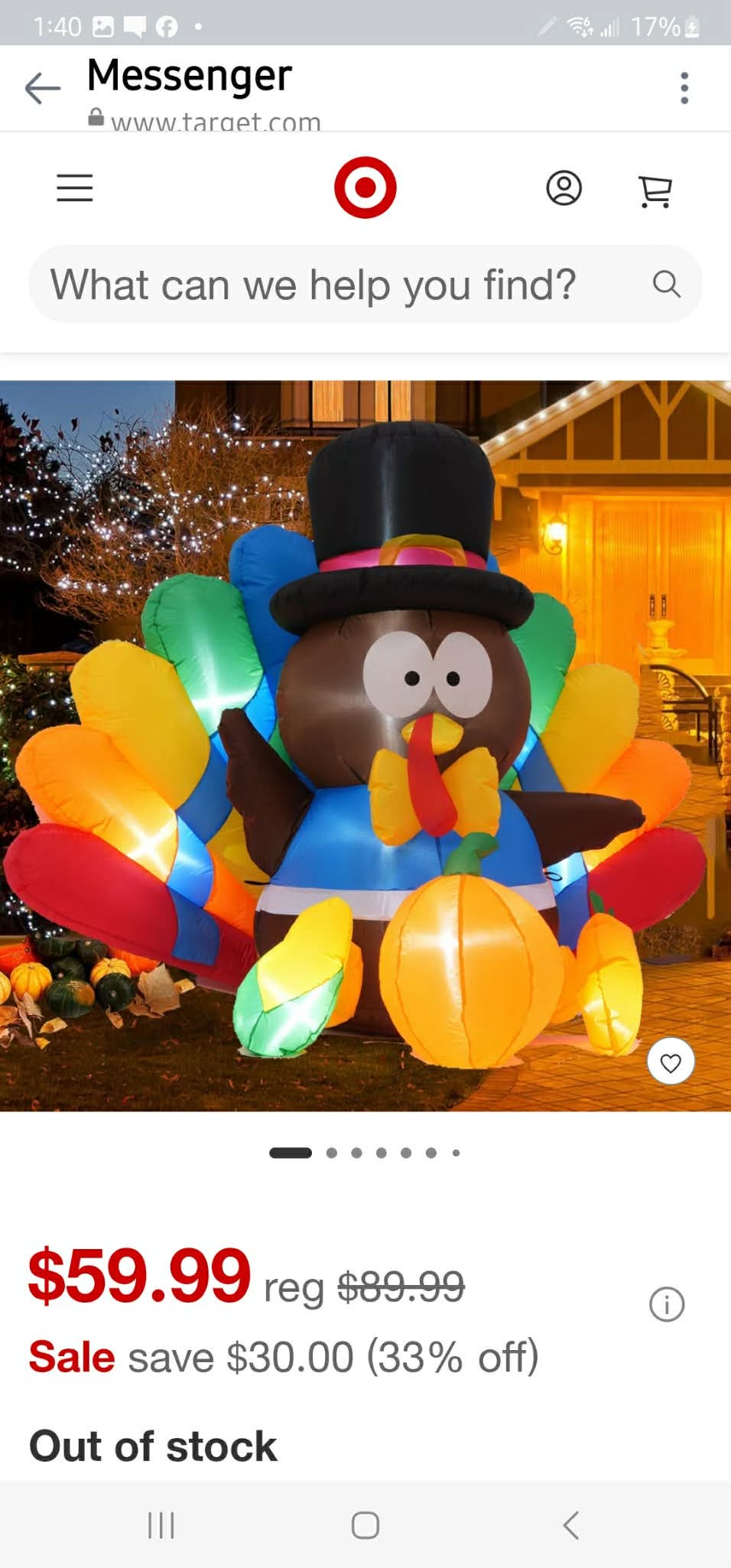 6FT Thanksgiving Inflatables Turkey Decorations with Hat & Colorful Tail, Built-in LED Lights Blow up Turkey Inflatable Fall Holiday - Image 3