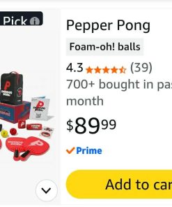 Alternative view of Pepper Pong- 2 premium paddles, 3 foam balls, freestanding net, carrying bag, sweat kit