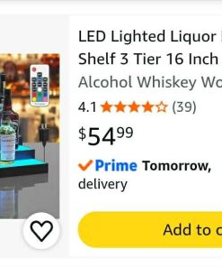 Alternative view of LED Lighted Liquor Bottle Display Shelf 3 Tier 16 Inch