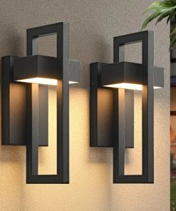 2pk Outdoor Wall Lights Modern LED Exterior Lighting Fixtures, 3000K 20W Outdoor Wall Sconce