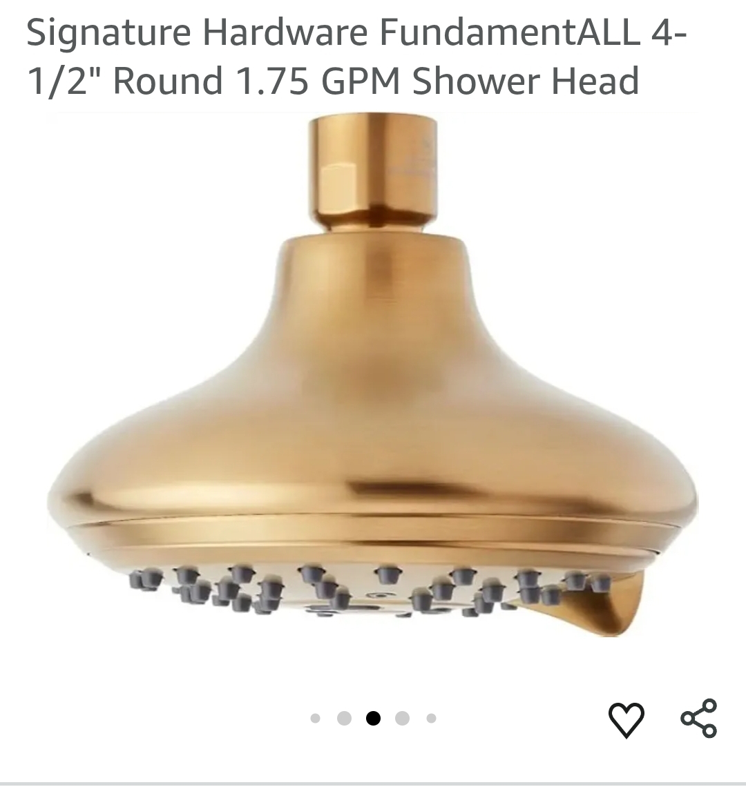 4-1/2" Round 1.75 GPM Shower Head, Brushed Gold - Image 5