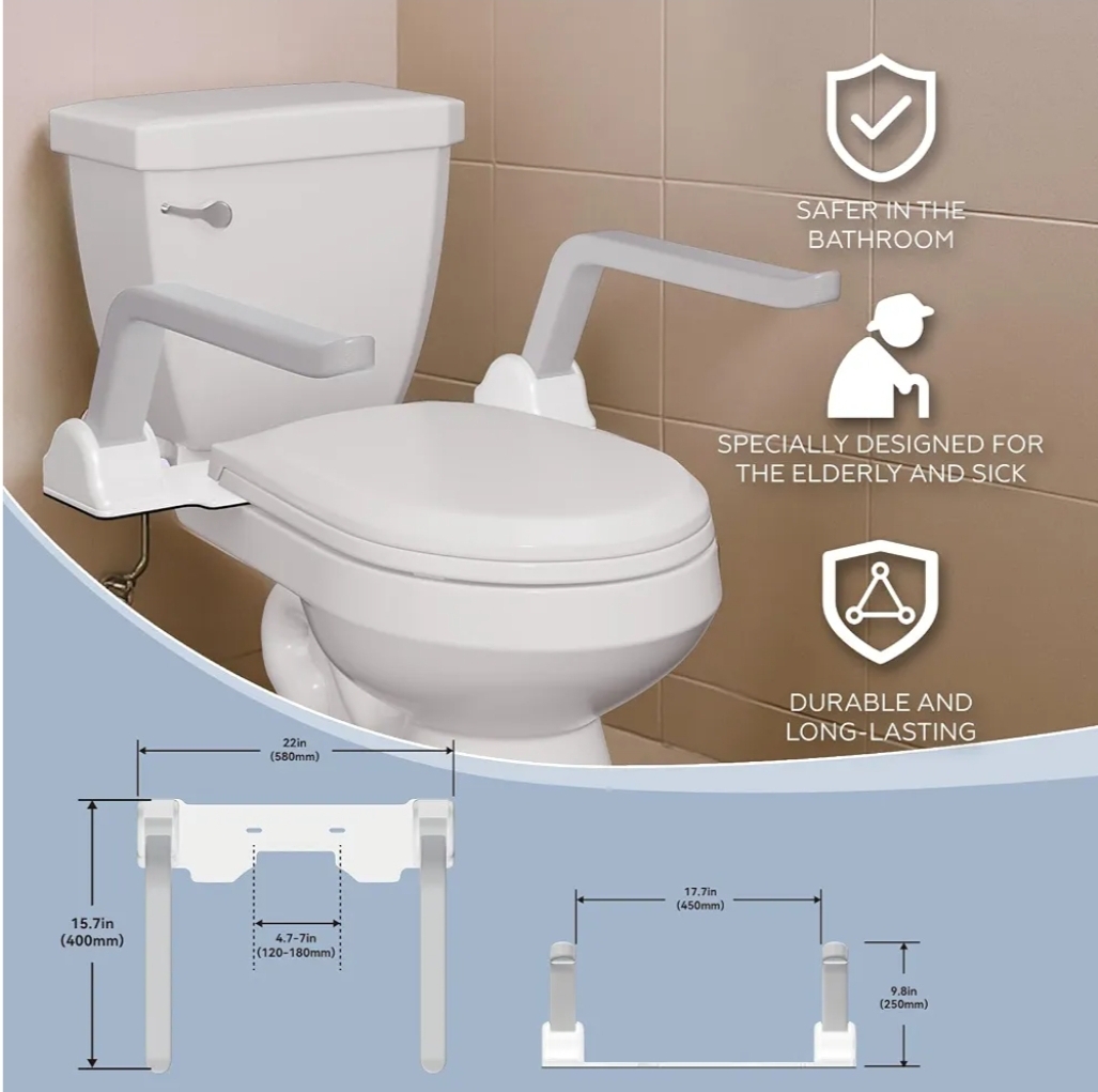 ZEAGUS Toilet Safety Rails for Seniors,500lb Heavy-Duty Toilet Safety Frame - Image 9
