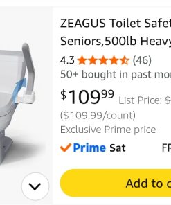 Alternative view of ZEAGUS Toilet Safety Rails for Seniors,500lb Heavy-Duty Toilet Safety Frame