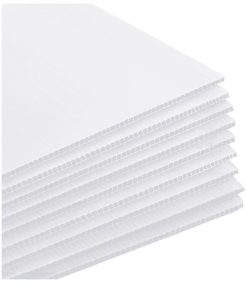 6 Pcs Corrugated Poster Board 24 x 48 in, 4 mm Plastic Sheet, White