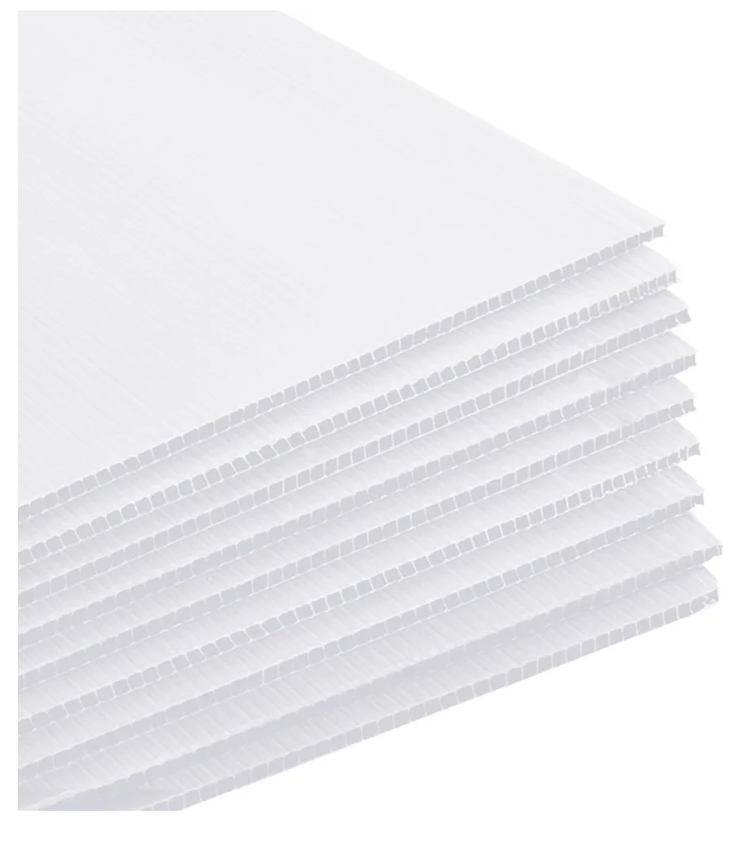 6 Pcs Corrugated Poster Board 24 x 48 in, 4 mm Plastic Sheet, White