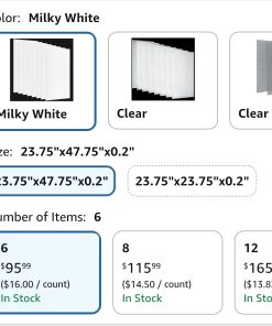 Alternative view of 6 Pack 23.75"x47.75"x0.2" Fluorescent Light Covers, Milky White