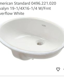 American Standard 0496.221.020 Ovalyn 19-1/4X16-1/4 W/Frnt Overflow White