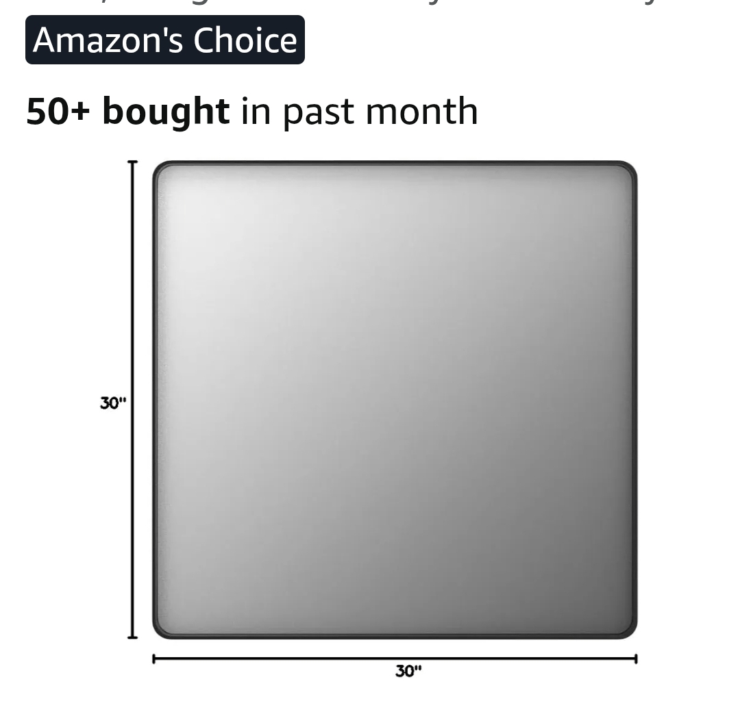 LOAAO 30x30 Inch Black Metal Framed Bathroom Mirror - Image 10