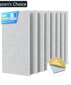 8 Pack High Density Large Acoustic Panel Sound Absorbing with Self-Adhesive