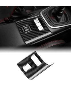 Hard Carbon Fiber for Toyota GR86 Subaru BRZ 2021-2025 Car Seat Heating Control Button Cover Center Console Interior Trim Accessories, Black, Manual Transmission