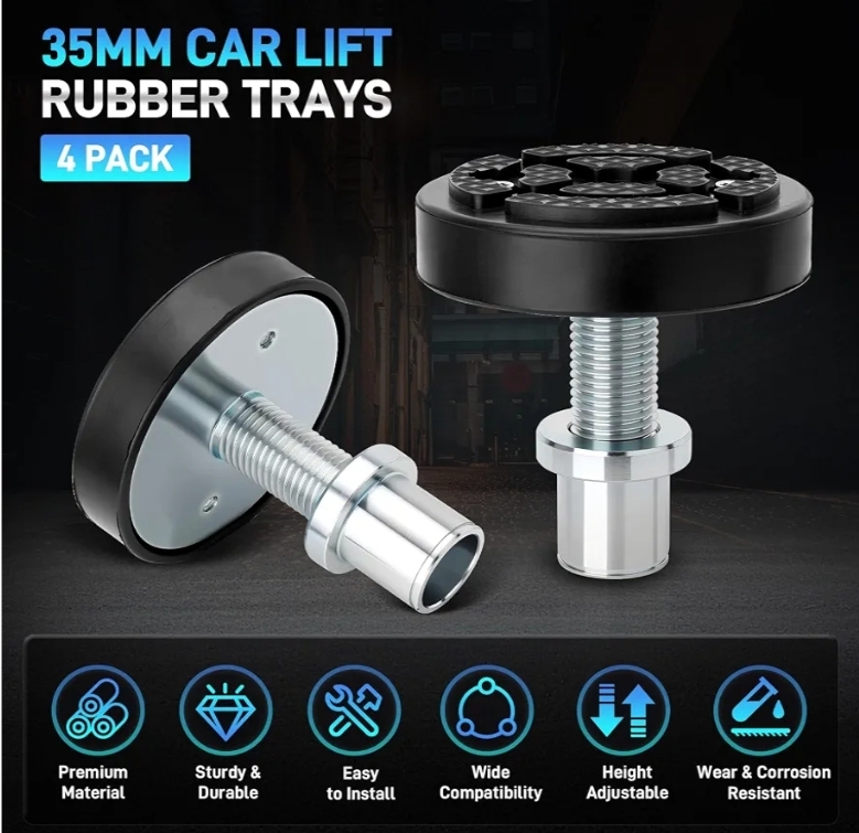 4 Pack 2 Post 35mm Shaft Car Lift Pads, Screw Up Lift Feet Pad Adapter - Image 13