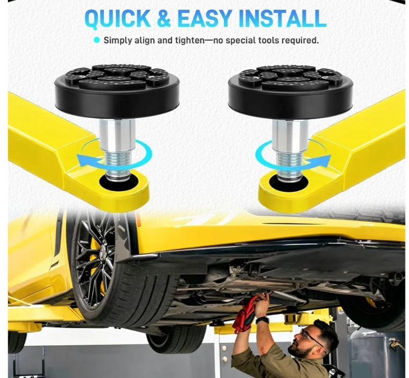 4 Pack 2 Post 35mm Shaft Car Lift Pads, Screw Up Lift Feet Pad Adapter - Image 8