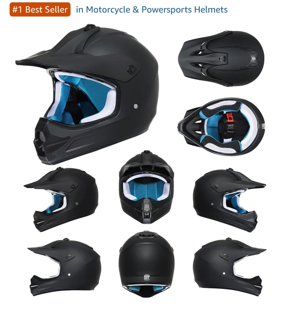 Youth Kids Dirt Bike Helmet DOT Approved, Full Face Motocross Set, Small - Image 9