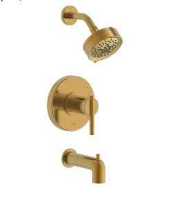 Tub & Shower Trim Kit & Treysta Cartridge W/Diverter On Tub Spout & 5 Function Showerhead 1.75gpm, Brushed Bronze