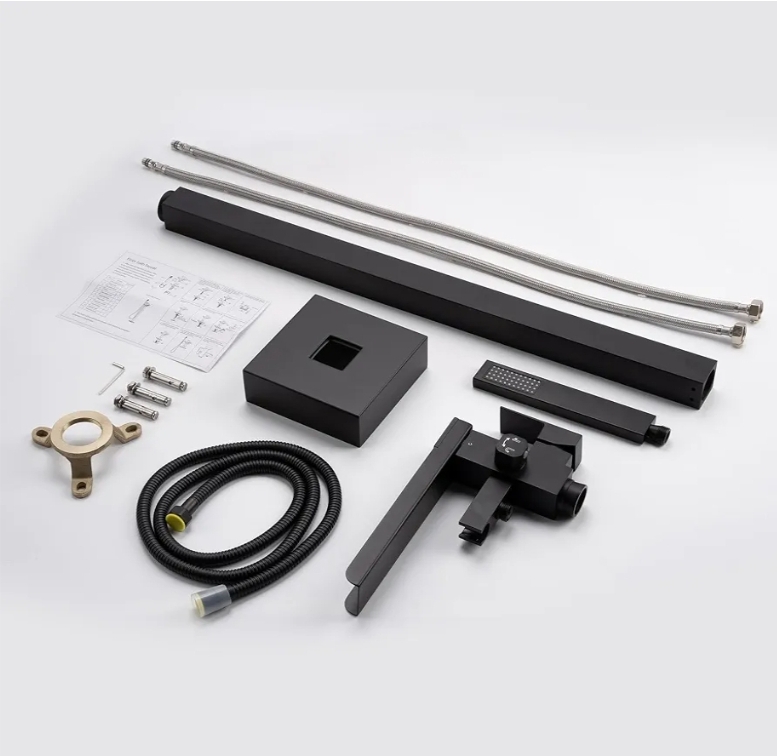 Freestanding Bathtub Faucet, Floor Mount Bathtub Faucet with 2 Water Outlet Modes, Swivel Gooseneck Spout with Hand Shower - Image 6