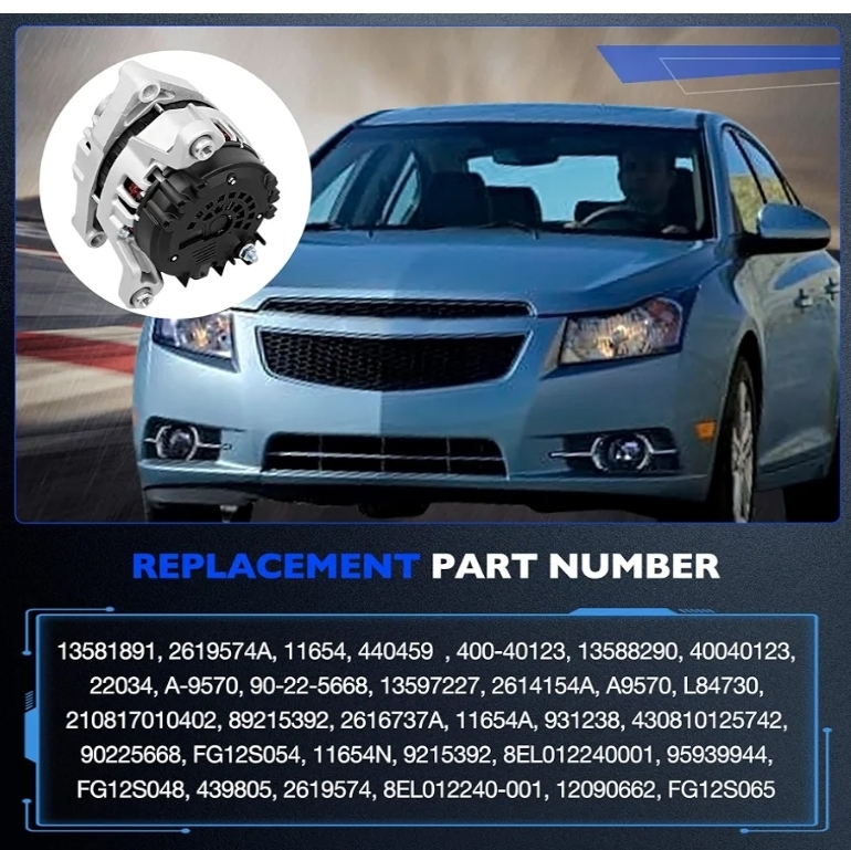 Alternator Fits for Chevy Cruze 2012-2015, Cruze Limited 2016 L4 1.4L - Image 6